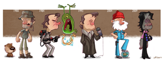 Illustration for article titled Fantastic cartoons show the evolution of famous characters and actors